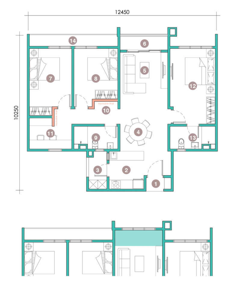 Exsim Damansara_D'Tessera_Layout_Type A1 1100sqft
