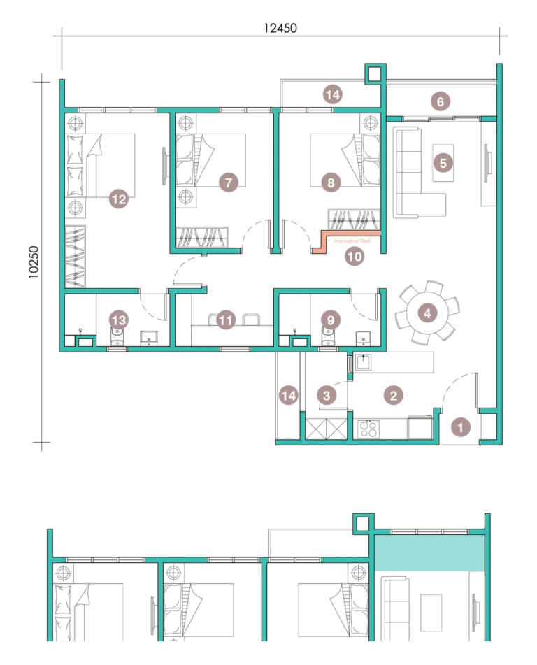 Exsim Damansara_D'Tessera_Layout_Type A3 1100sqft