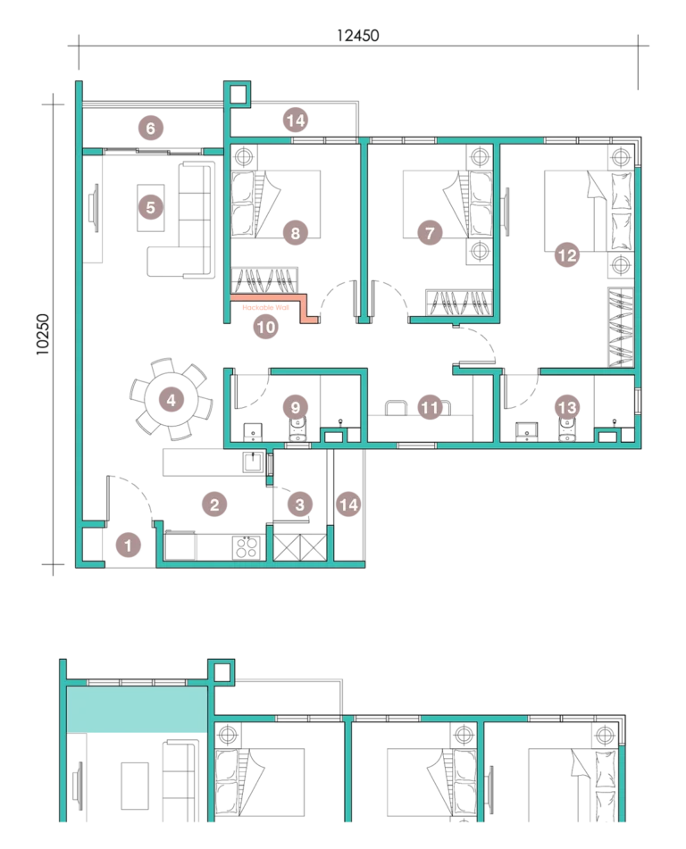 Exsim Damansara_D'Tessera_Layout_Type A5 1100sqft